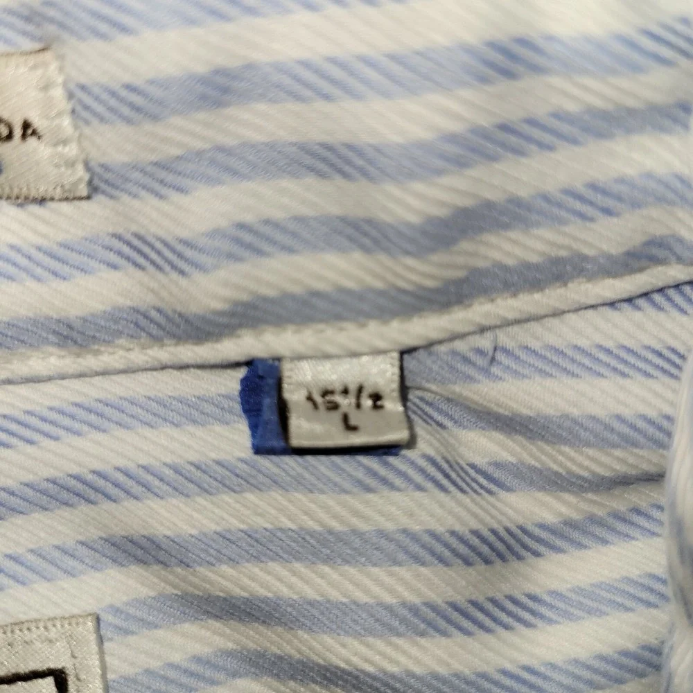 Peter Millar Long Sleeve Button Up‎ Shirt Men's Size Large 15.5 Vertical Striped